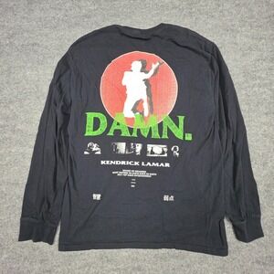 Kendrick Lamar TDE DAMN. Shirt Men's Medium Black Long Sleeve Double Sided ***